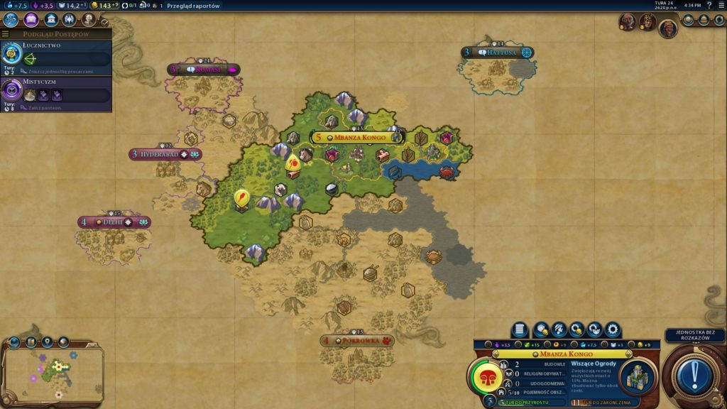 Sid Meier's Civilization VI widok strategiczny